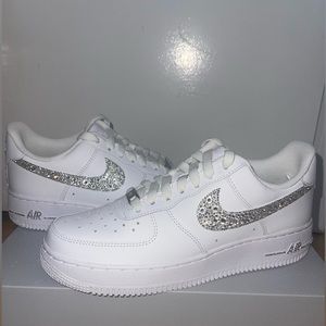 UNISEX~ "CRYSTALIZED" (Nike Air Force 1) White Sneaker- Authentic Crystals